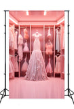 Mode Puppe Kleiderschrank Rosa Kleid Hintergrund M7-94