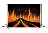 Autobahn zur Hölle Flammen Halloween Kulisse M8-15