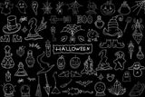 Halloween-Gekritzel Handgezeichnete Tafelkulisse M8-16