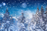 Sternenhimmel im Winter verschneite Nacht Hintergrund M8-17