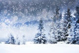 Verschneiter Winterwald Bäume Landschaft Kulisse M8-25