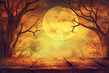 Halloween Brauner Mond Gruselige Kulisse M8-47