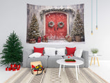Weihnachtsdekoration Rot Tür Hintergrund M8-65