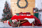 Interieur Schlafzimmer Weihnachten Dekoration Hintergrund M8-67