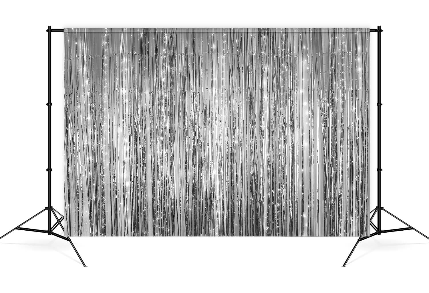 Glitter Silver Tassel Weihnachtsdekoration Backdrop M8-76