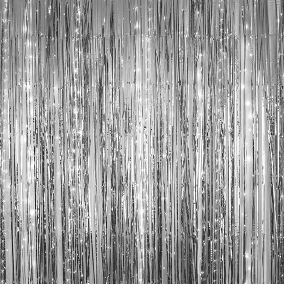 Glitter Silver Tassel Weihnachtsdekoration Backdrop M8-76