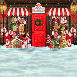 Weihnachten Candy Shop Schnee Fotografie Hintergrund M8-78（NUR 1）