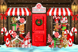 Weihnachten Candy Shop Schnee Fotografie Hintergrund M8-78