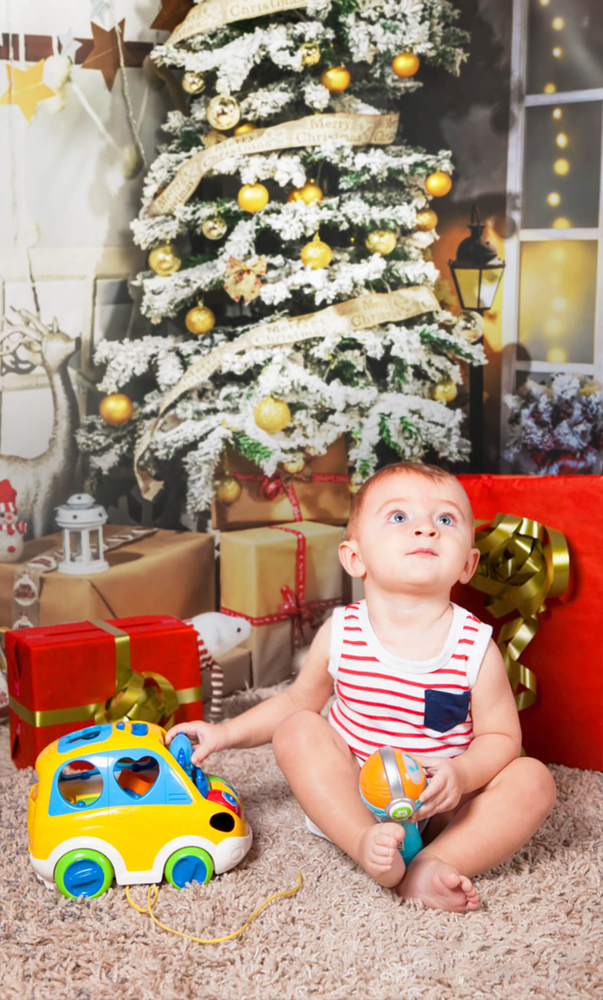 Schöner Weihnachtsbaum Fotostudio-Hintergrund M9-43