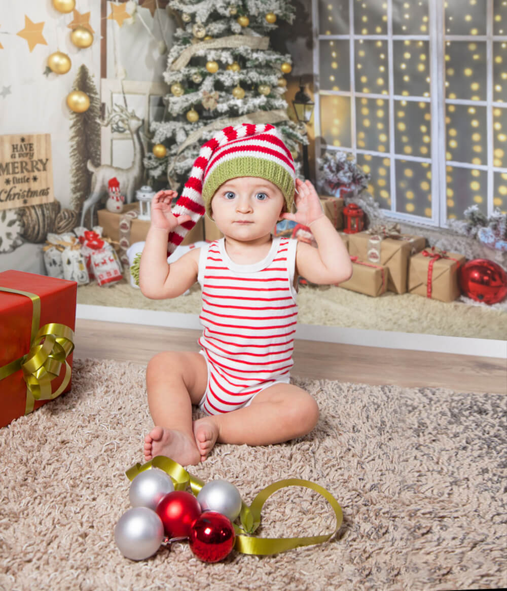 Schöner Weihnachtsbaum Fotostudio-Hintergrund M9-43