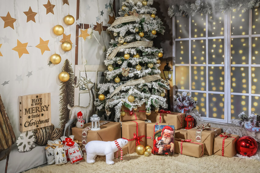 Schöner Weihnachtsbaum Fotostudio-Hintergrund M9-43