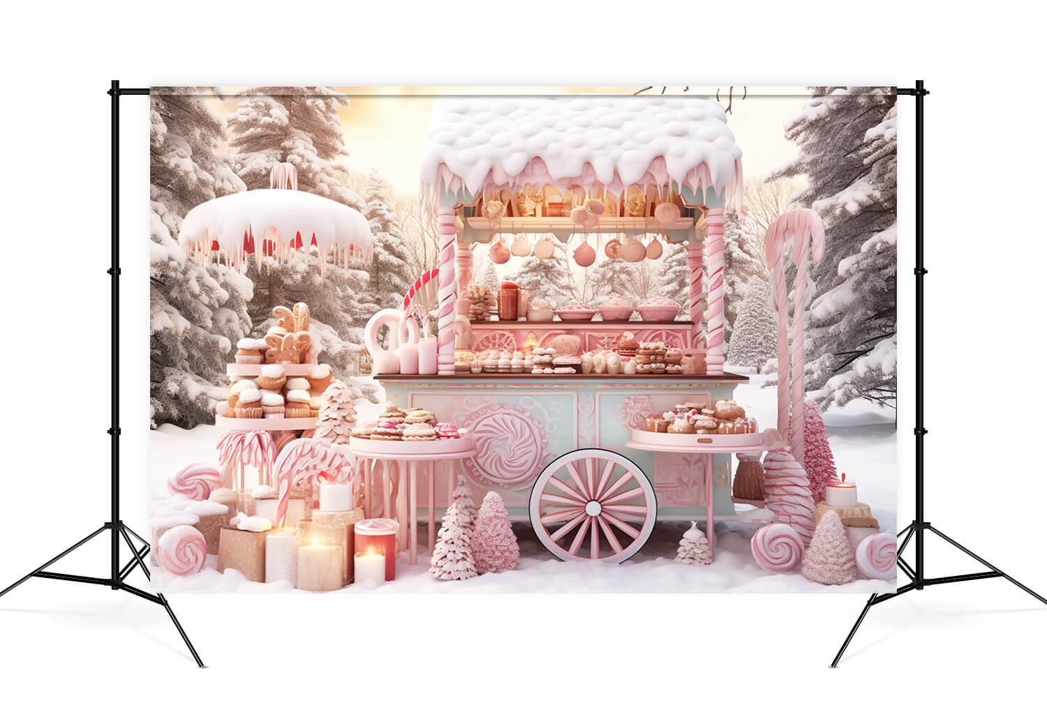 Candy Shop Cart Weihnachten Fotografie Hintergrund M9-61