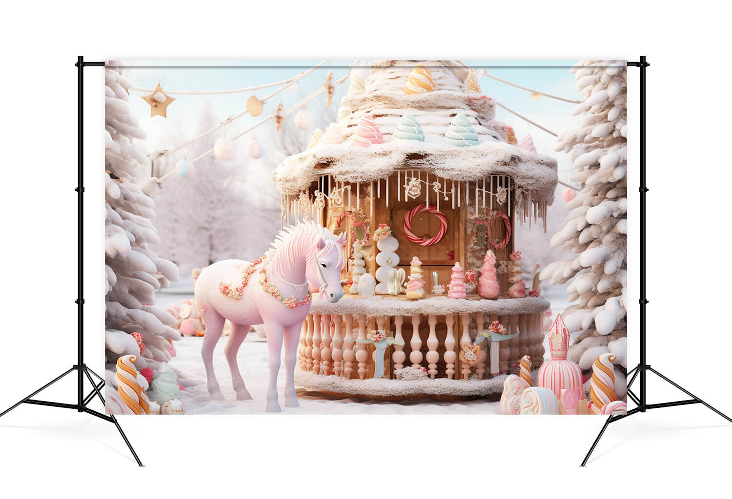 Weihnachten Candy Land Lebkuchen Backdrop M9-65