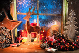 Weihnachten Schöne Dekoration Fenster Kulisse M9-73