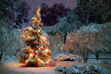 Weihnachten funkelnden Baum verschneiten Wald Hintergrund M9-75