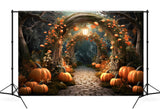 Wald Kürbisbogen Herbst Halloween Hintergrund M9-92