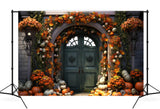 Herbst Kürbis Vintage Tür Fotografie Hintergrund M9-93