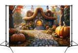 Kürbis Cottage Herbst Fotoautomaten Hintergrund M9-94