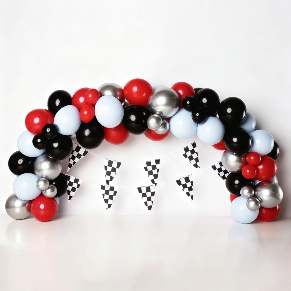 Cake Smash-Hintergründe Rennwagen Ballonbogen Geburtstag-Hintergrund MRR10-21