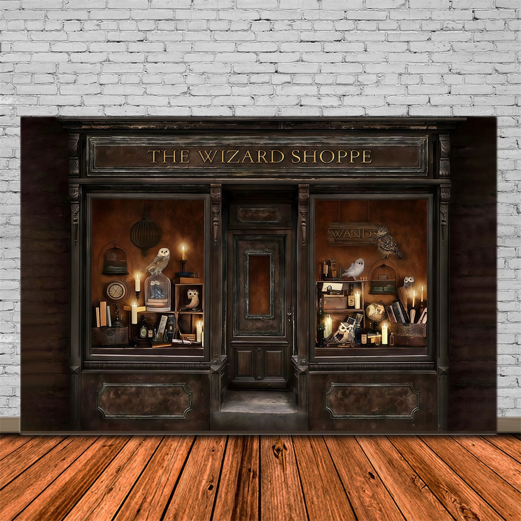 Halloween-Hintergrund Magischer Zauberer Schaufenster Halloween-Fotohintergrund MRR10-23