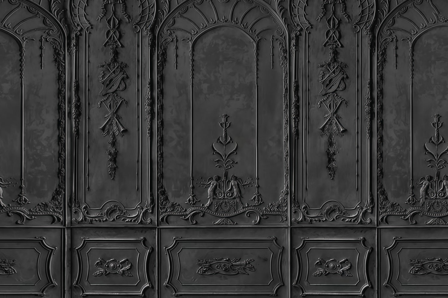 Vintage-Hintergrund Schwarz verzierte Vintage-Wand Retro-Wand-Hintergrund MRR10-38