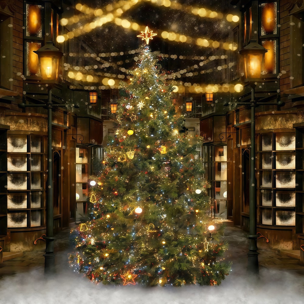 Weihnachtsbaumkulisse Festliche Nachtstraße Weihnachtskulisse MRR10-42