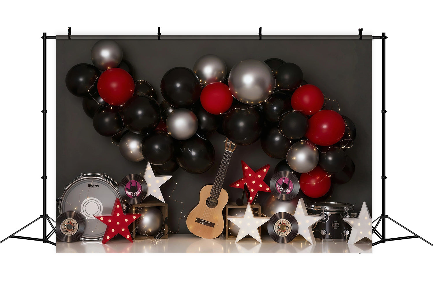 Cake Smash-Hintergründe Musikparty Luftballons Geburtstag Foto-Hintergrund MRR10-51