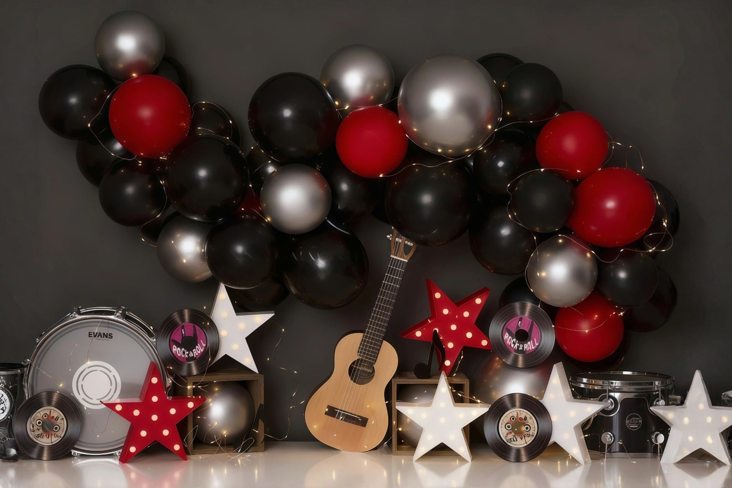 Cake Smash-Hintergründe Musikparty Luftballons Geburtstag Foto-Hintergrund MRR10-51