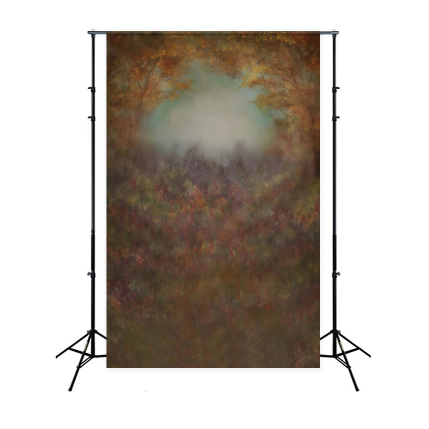 Kunstvolle Hintergründe Herbstblätter Weicher Nebel Künstlerischer Hintergrund MRR10-61