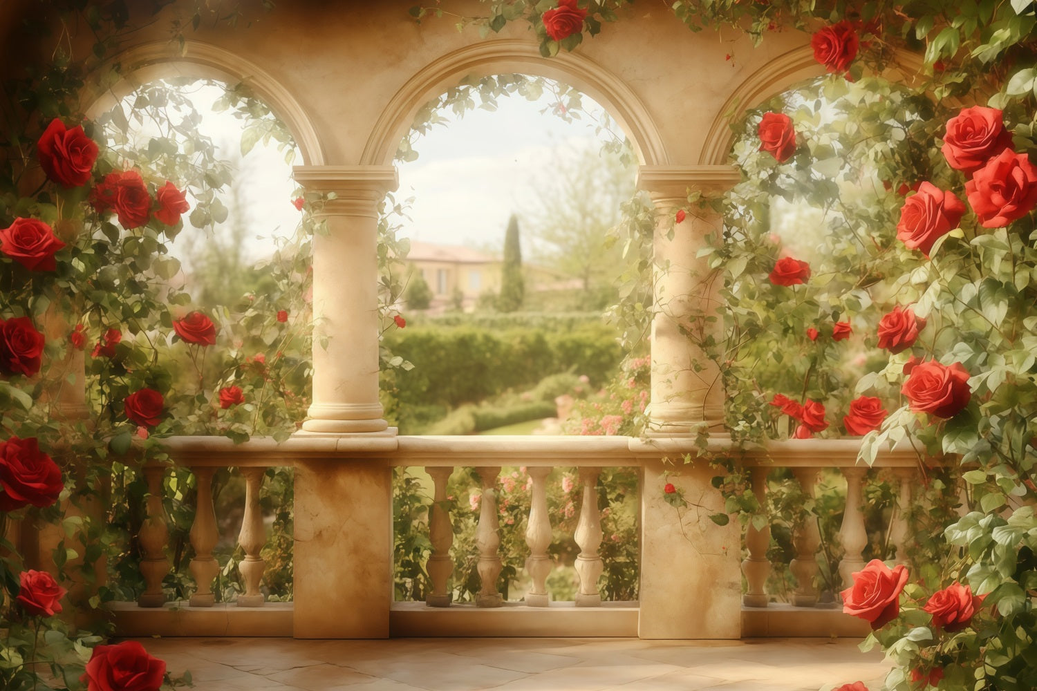 Valentinstag-Fotohintergründe Roter Rosenbogen Valentinstag-Hintergrund MRR11-111