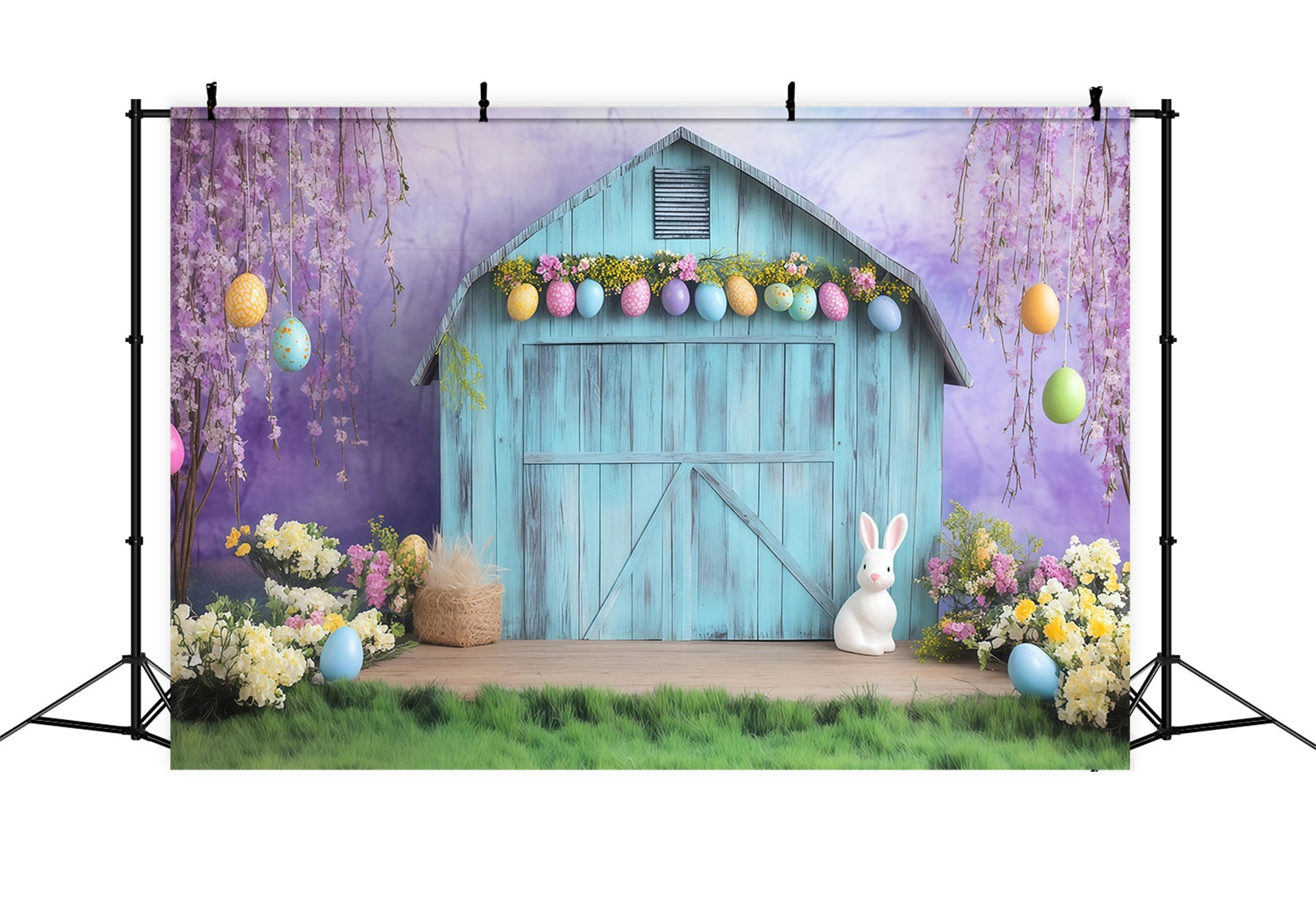 Oster-Hintergrund-Ideen Frühlingsblüten-Dekoration Hase-Hintergrund MRR11-74