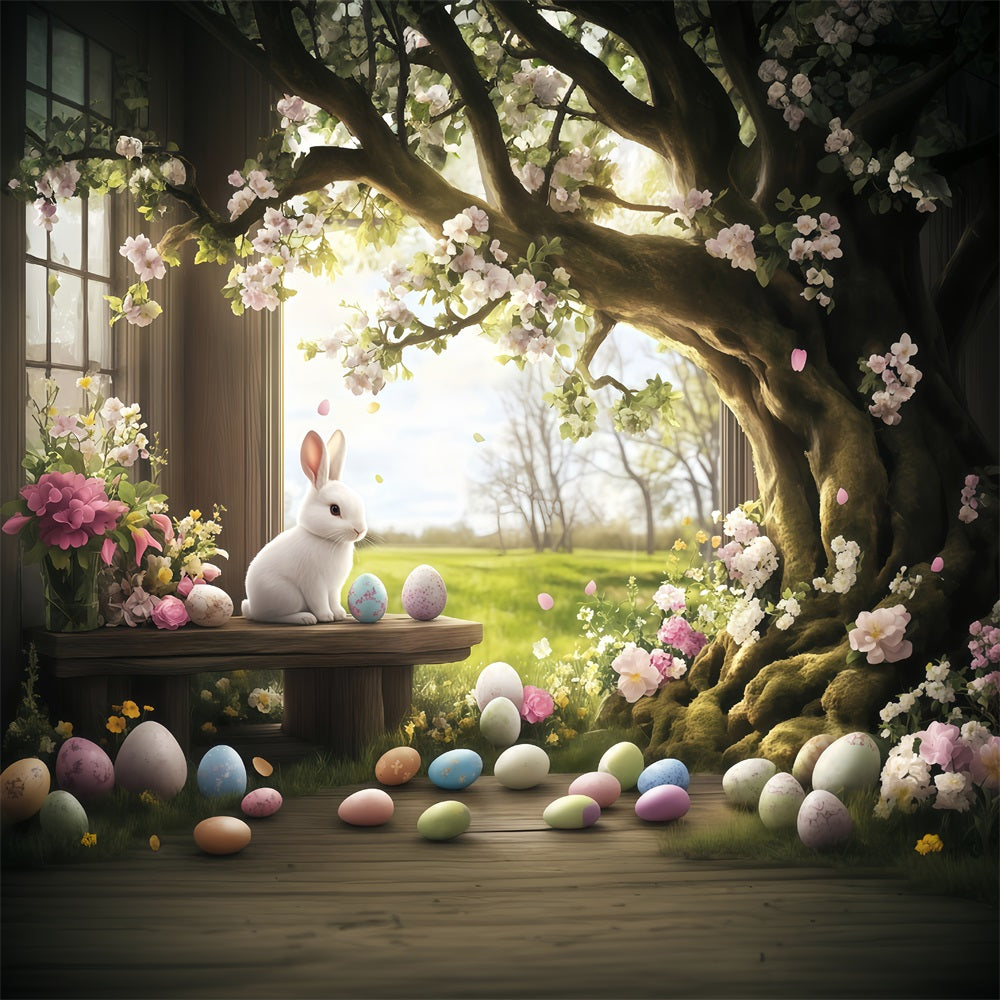 Hintergründe für Osterfotografie Waldhase Wiese Ostereier-Hintergrund MRR11-78