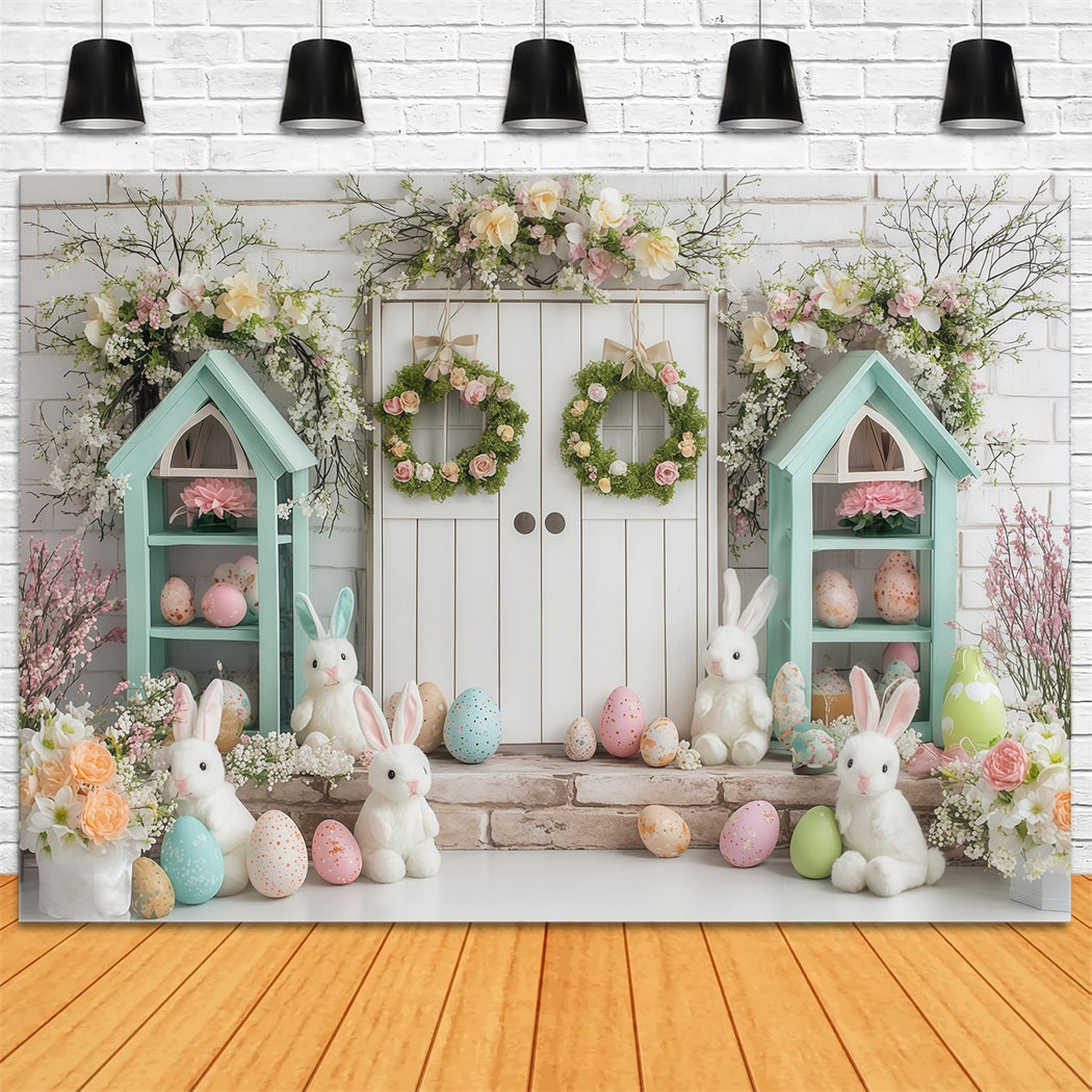 Ideen für Osterfotohintergründe Frühlingshäuschen Hase Hase Hintergrund MRR11-81