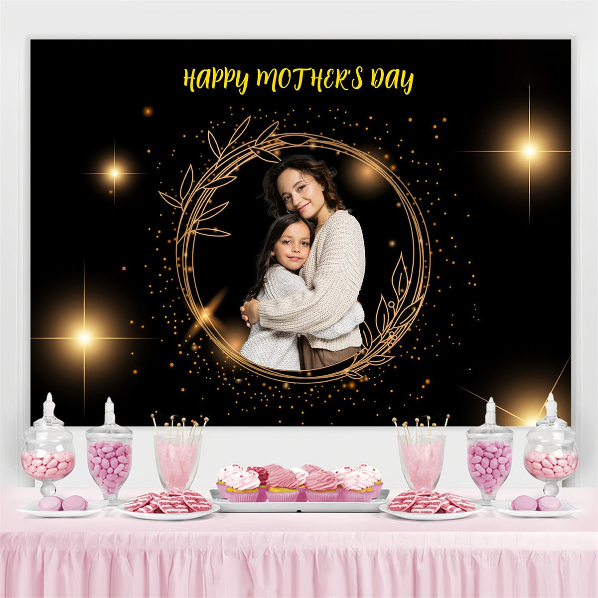 Mothers Day Fotokulisse Golden Glow Personalisierte Kulisse MRR3-101