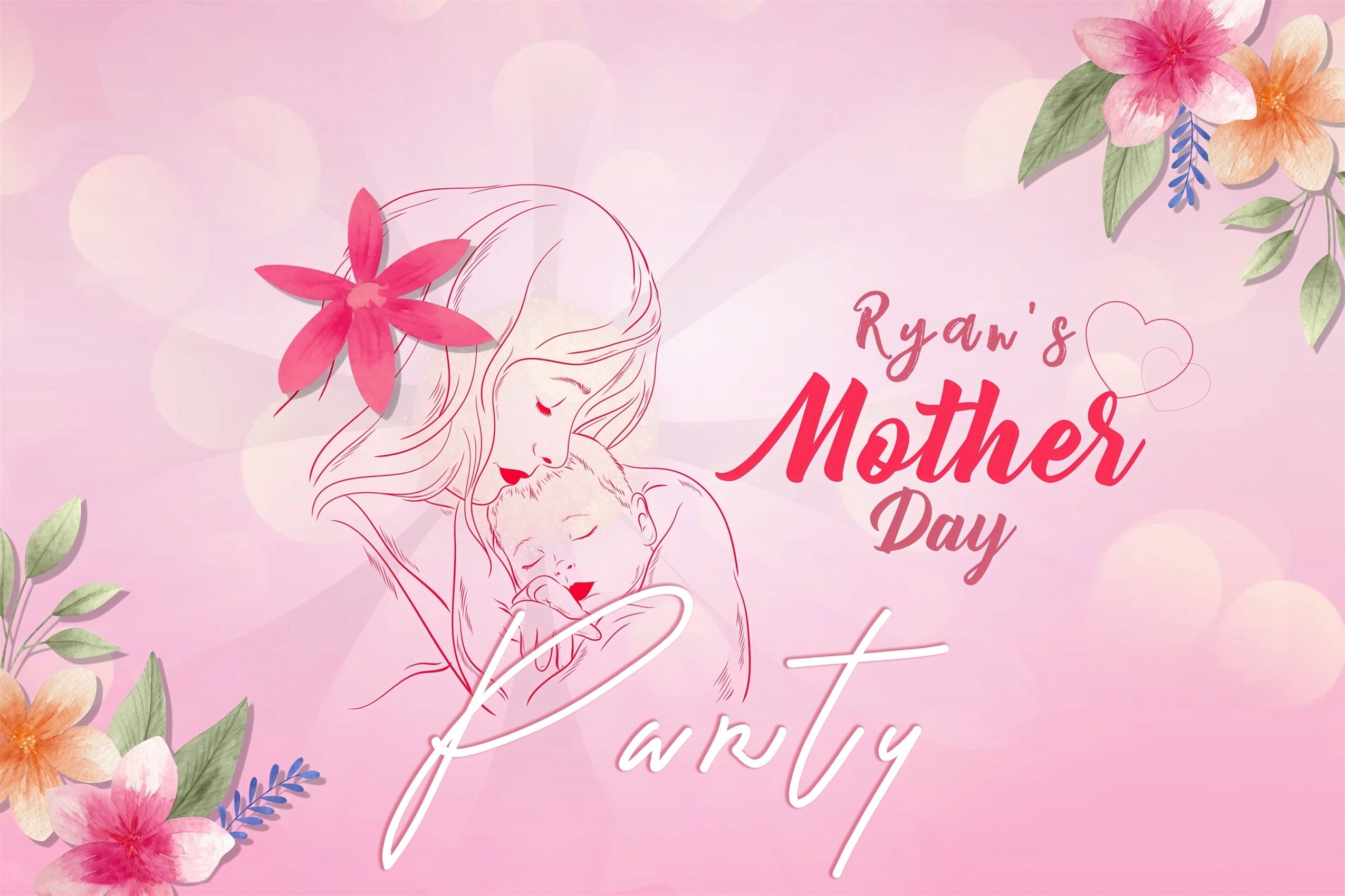 Muttertagskulisse Mutter-Baby-Illustration Personalisierte Kulisse MRR3-35