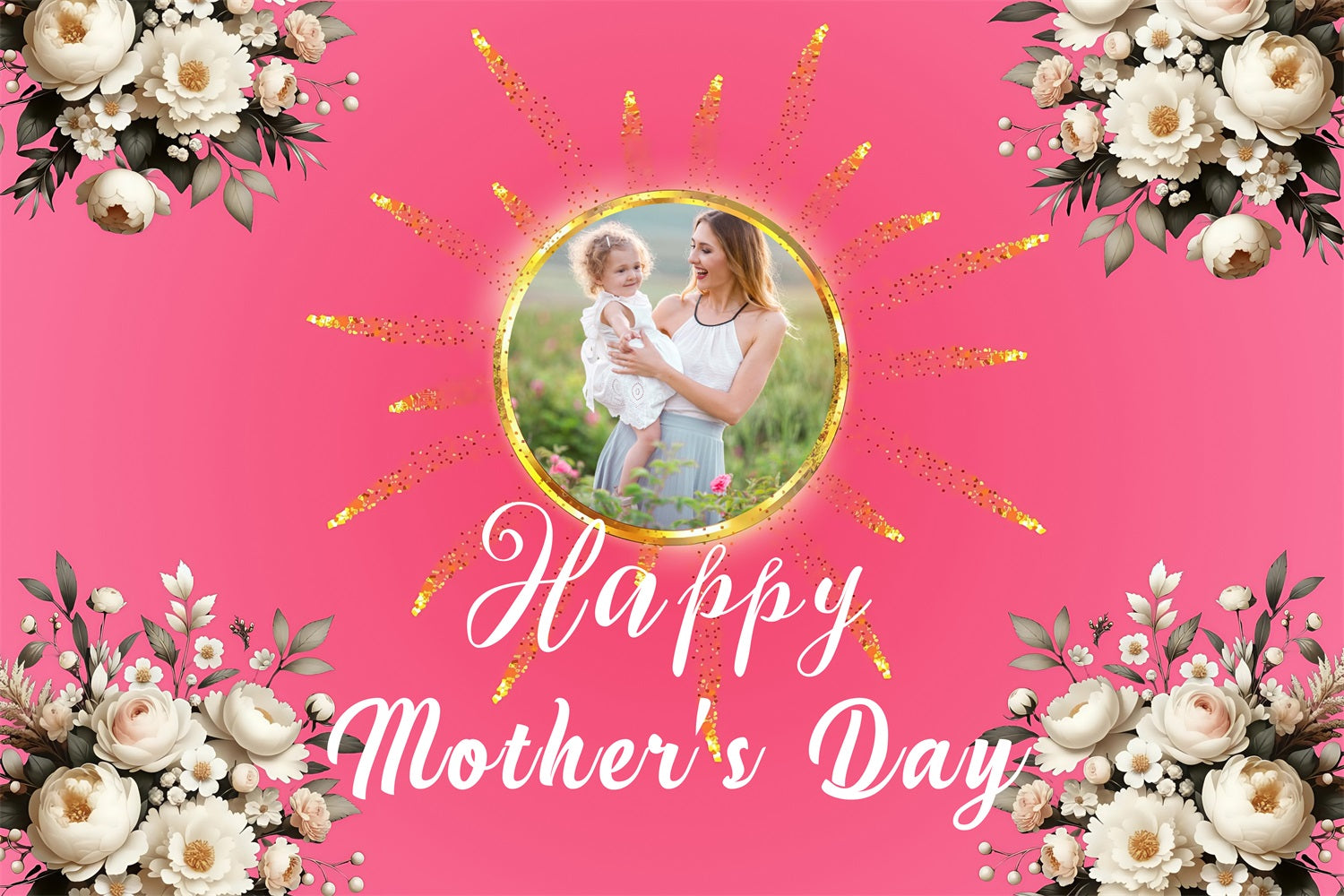 Muttertag Fotokulisse Ideen Sonnengeküsste Blumen Rahmen Personalisierte Kulisse MRR3-50