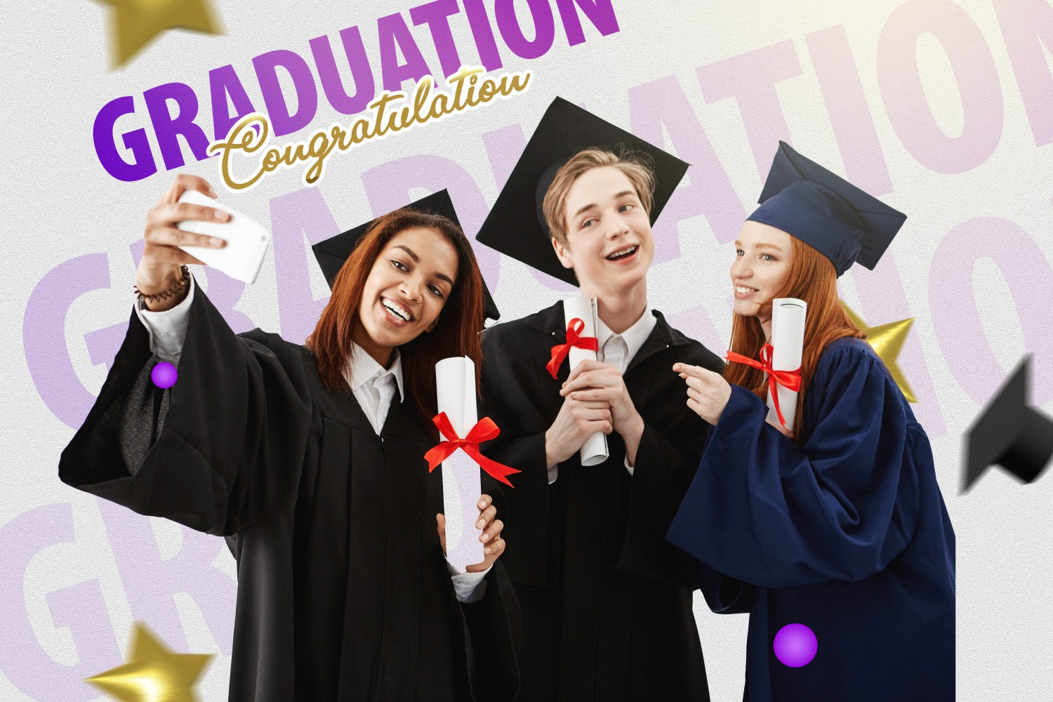 Absolventen Hintergrund Selfie Zeit Erinnerungen 2025 Personalisierte Party Graduierung Hintergrund MRR4-41