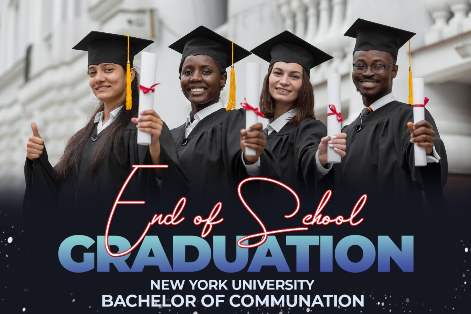 Graduation Photo Backdrop Ideen New York University Personalisierte Party Graduation Backdrop MRR4-42