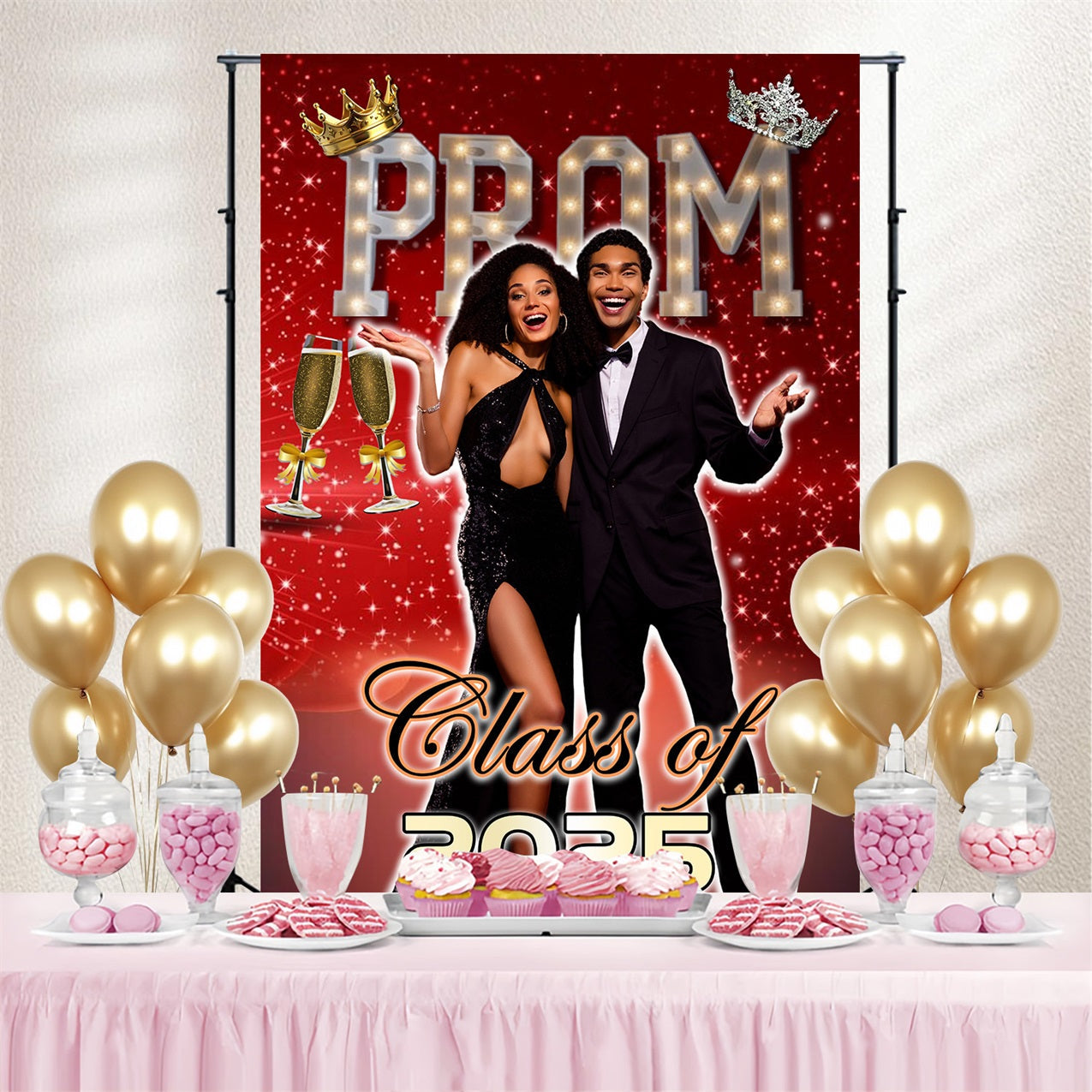 Prom Backdrop Ideen Sparkling Red Champagne Custom Party Graduation Backdrop MRR4-57