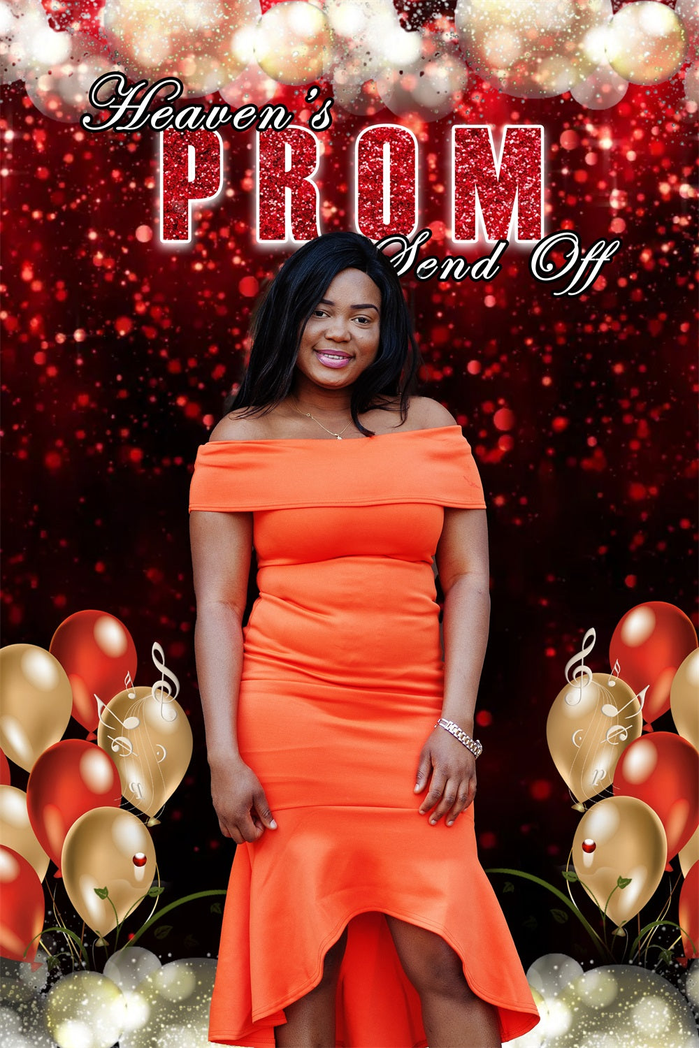 Prom Backdrop Design Rot Glitzernde Ballons Personalisierte Party Graduation Backdrop MRR4-59