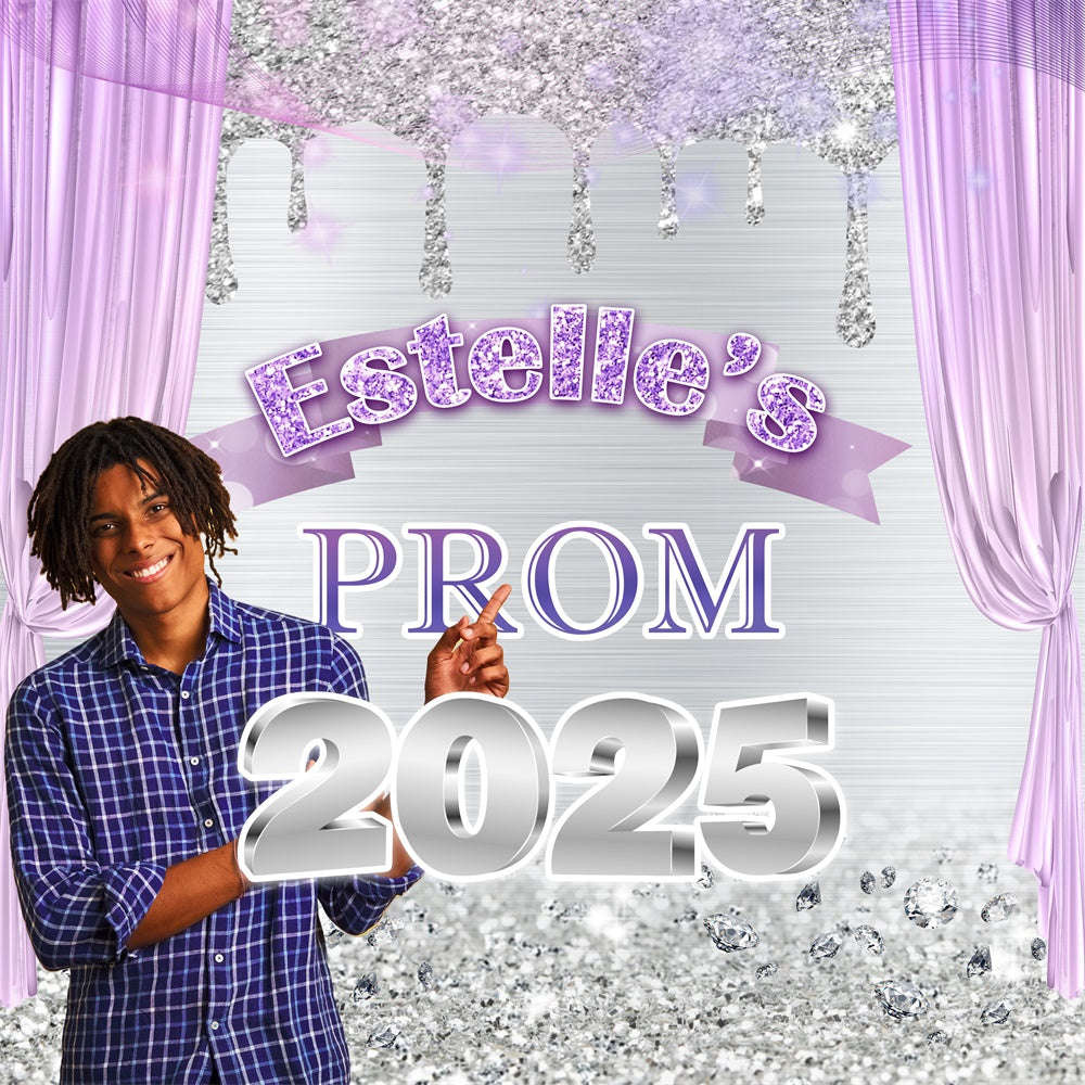 Prom Backdrop Lavish Curtain Sparkle Individuelles Graduation Party Backdrop MRR5-14