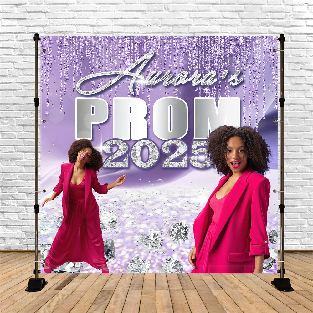 Prom Backdrop Ideen Lila Sparkle Custom Graduation Party Backdrop MRR5-2
