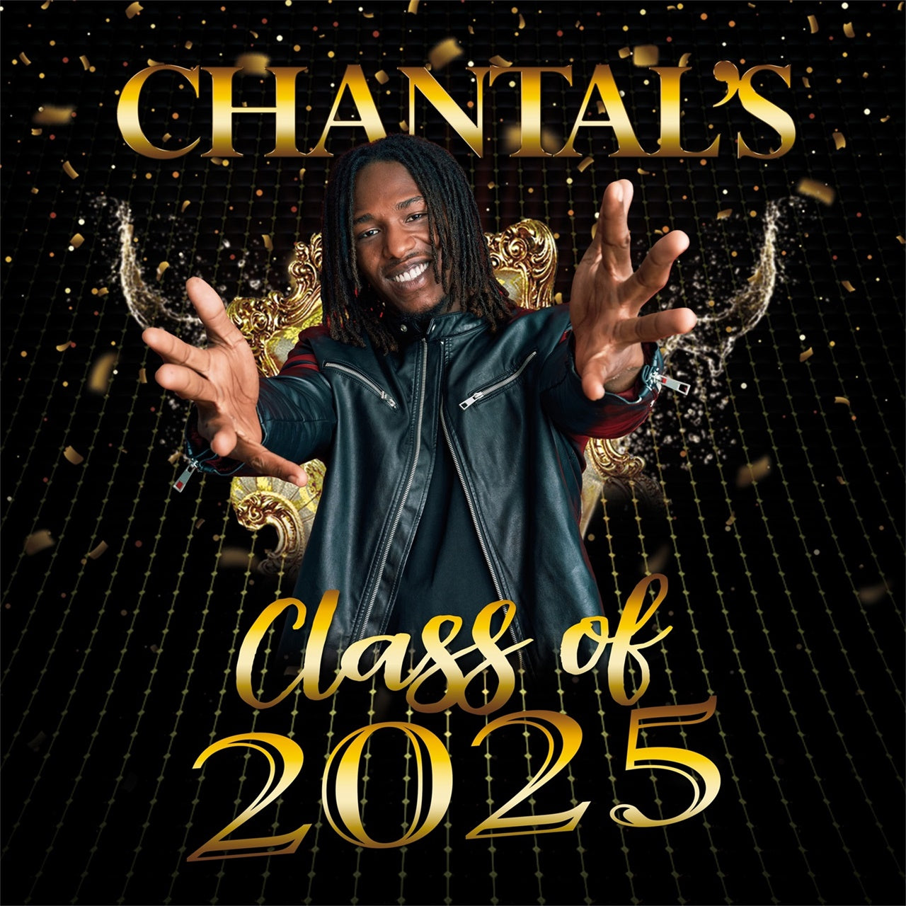 2025 Graduation Backdrop Gold Konfetti Personalisierte Graduation Party Backdrop MRR5-28