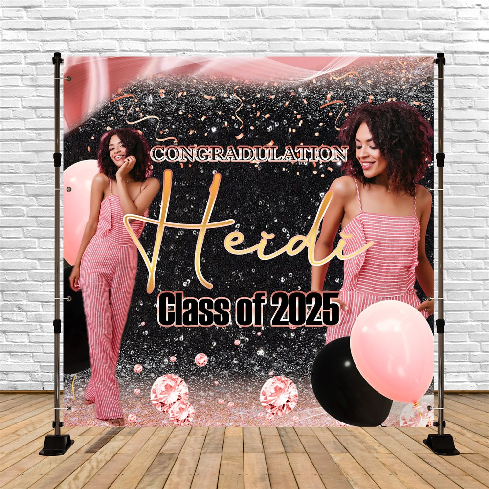 Customized Graduation Backdrop Diamant Konfetti Graduation Party Backdrop MRR5-31