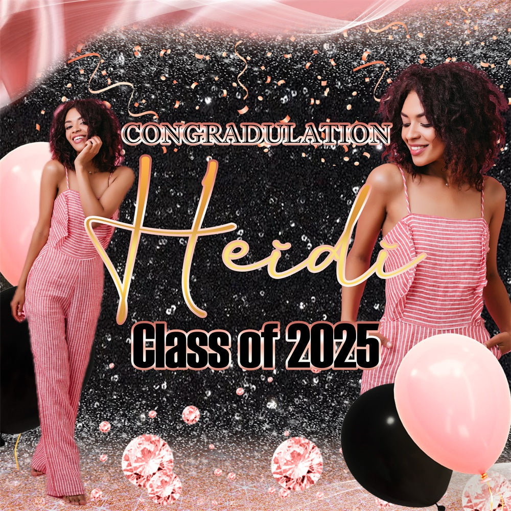 Customized Graduation Backdrop Diamant Konfetti Graduation Party Backdrop MRR5-31