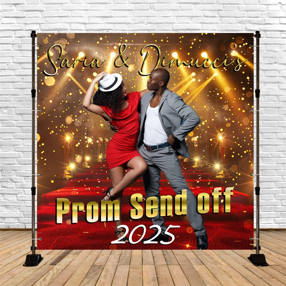 Prom 2025 Backdrop Roter Teppich Spotlight Custom Graduation Party Backdrop MRR5-37