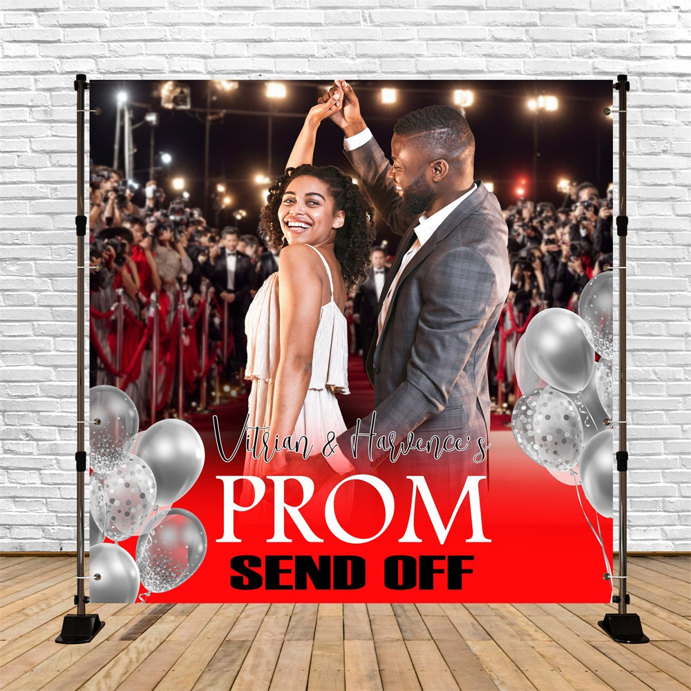 Abschlussball Backdrop Ideen Roter Teppich Glamour Custom Graduation Party Backdrop MRR5-39