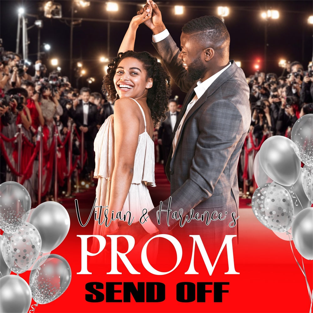 Abschlussball Backdrop Ideen Roter Teppich Glamour Custom Graduation Party Backdrop MRR5-39
