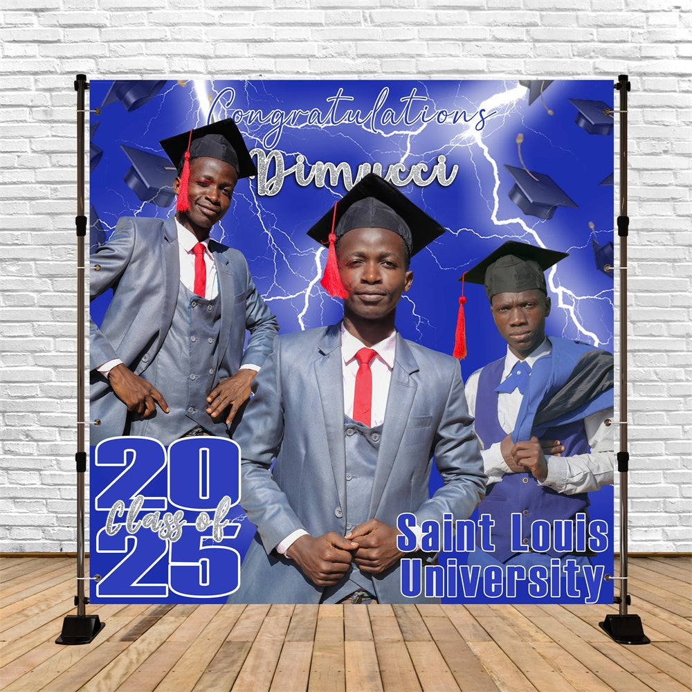 2025 Graduation Backdrop Elektrischer Sturm Custom Graduation Party Backdrop MRR5-42