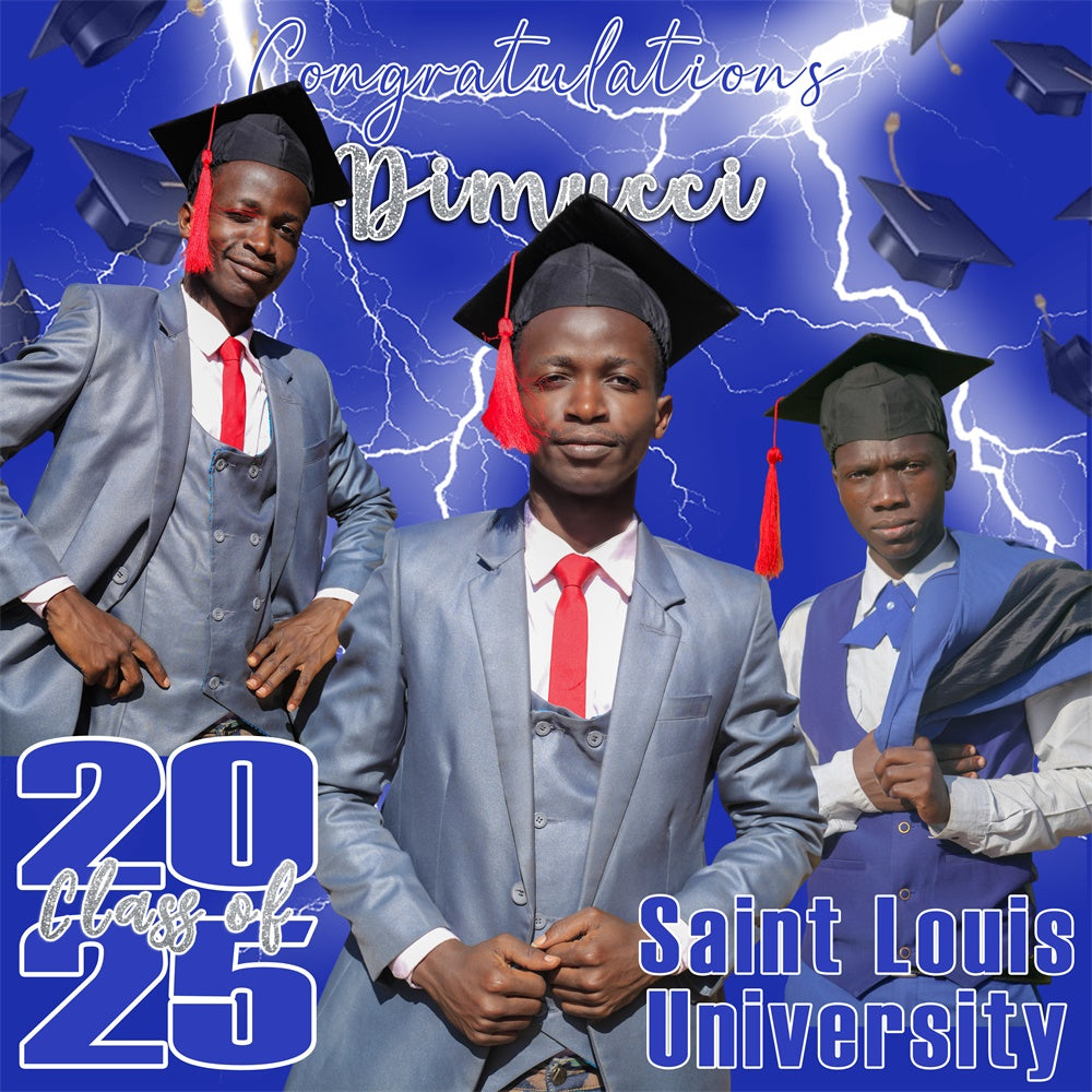 2025 Graduation Backdrop Elektrischer Sturm Custom Graduation Party Backdrop MRR5-42